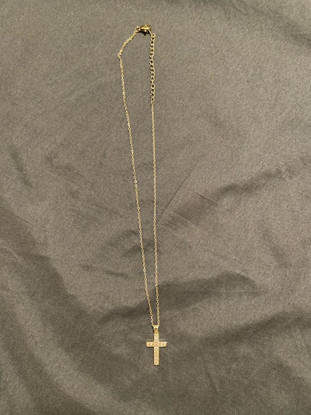 New - 14k gold plated stainless steel necklace - light pink